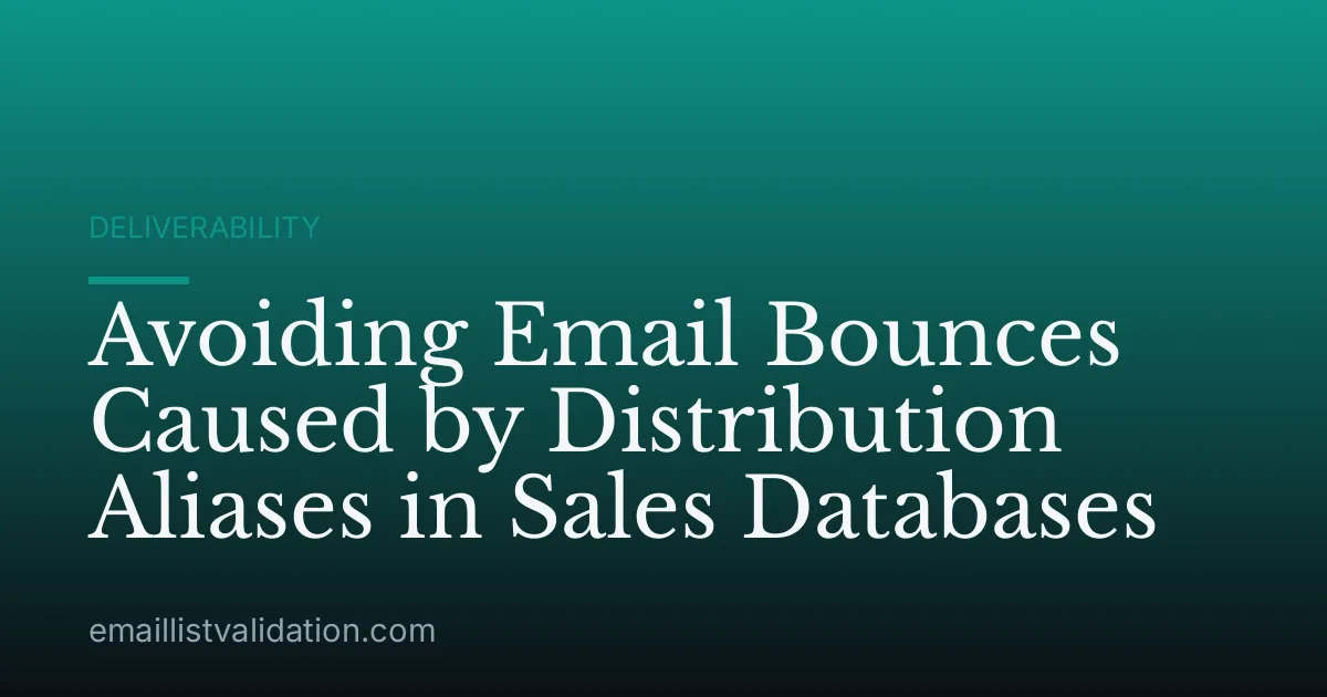 Avoiding Email Bounces Caused by Distribution Aliases in Sales Databases