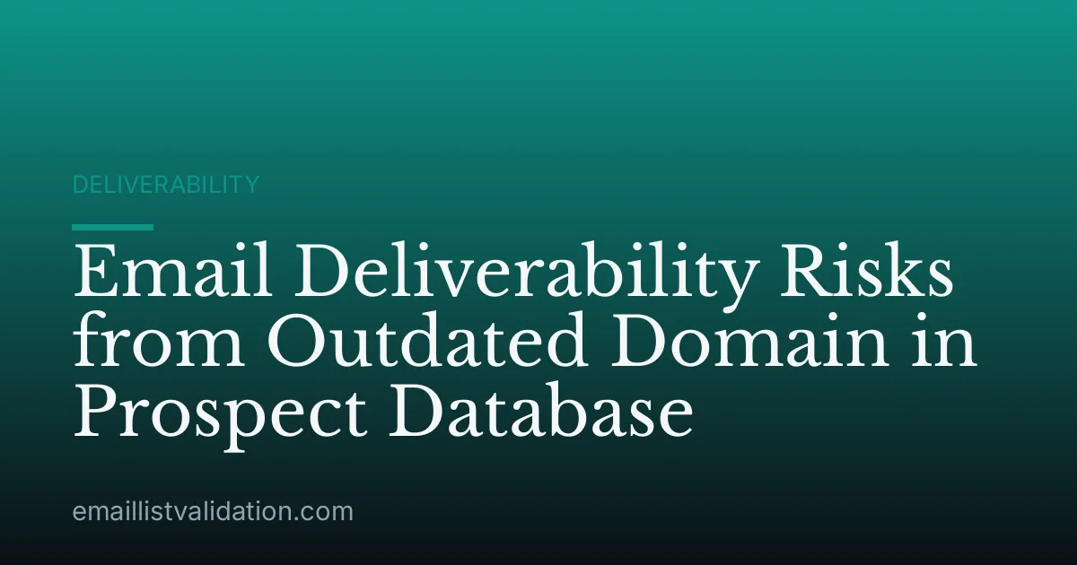 Email Deliverability Risks from Outdated Domain in Prospect Database