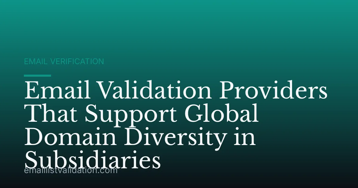 Email Validation Providers That Support Global Domain Diversity in Subsidiaries