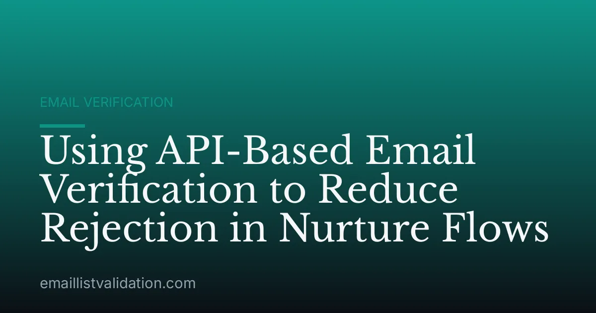 Using API-Based Email Verification to Reduce Rejection in Nurture Flows