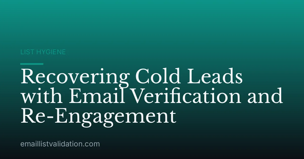 Recovering Cold Leads with Email Verification and Re-Engagement