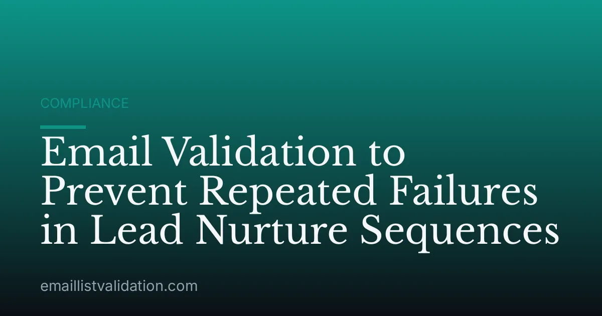 Email Validation to Prevent Repeated Failures in Lead Nurture Sequences