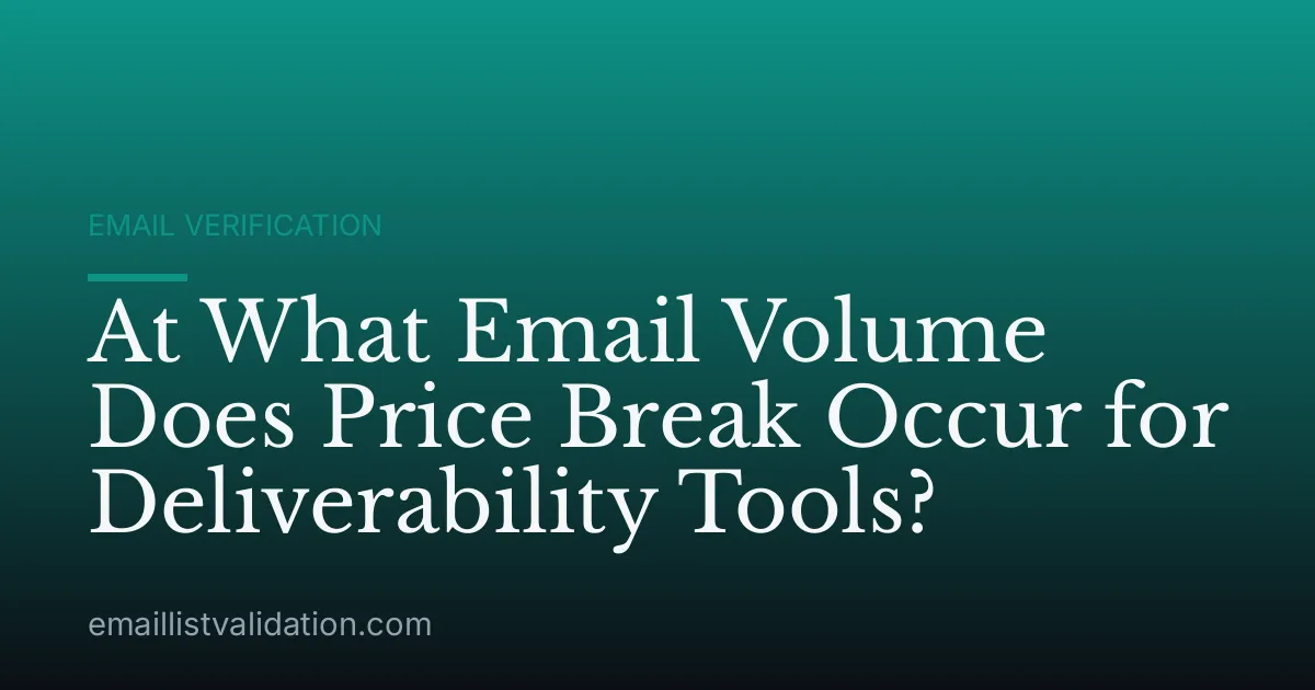 At What Email Volume Does Price Break Occur for Deliverability Tools?