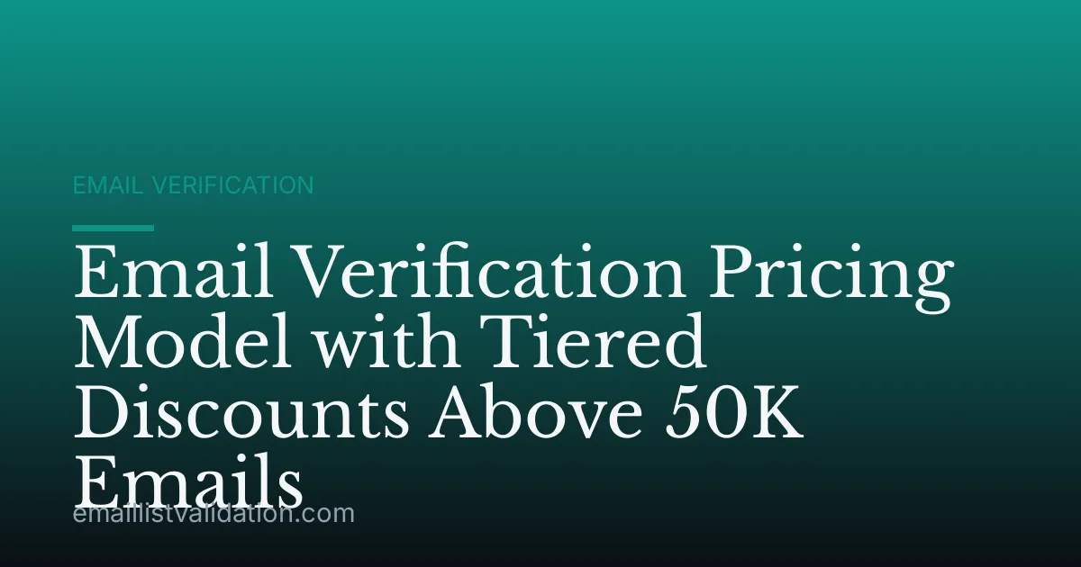 Email Verification Pricing Model with Tiered Discounts Above 50K Emails