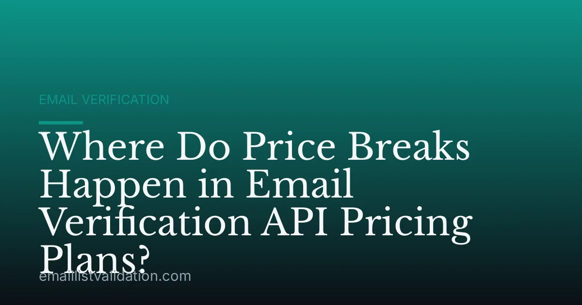 Where Do Price Breaks Happen in Email Verification API Pricing Plans?
