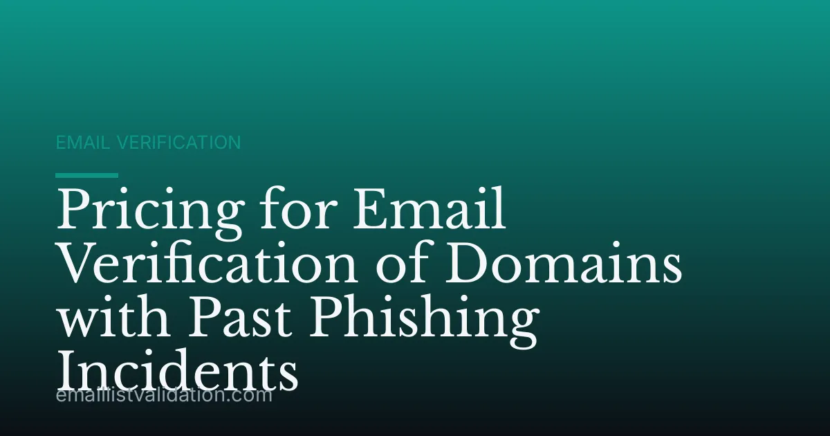 Pricing for Email Verification of Domains with Past Phishing Incidents