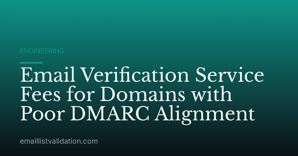 Email Verification Service Fees for Domains with Poor DMARC Alignment