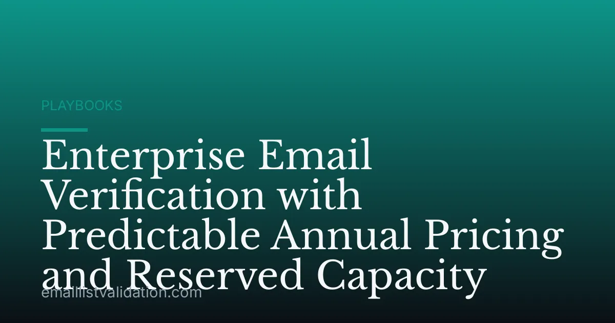 Enterprise Email Verification with Predictable Annual Pricing and Reserved Capacity
