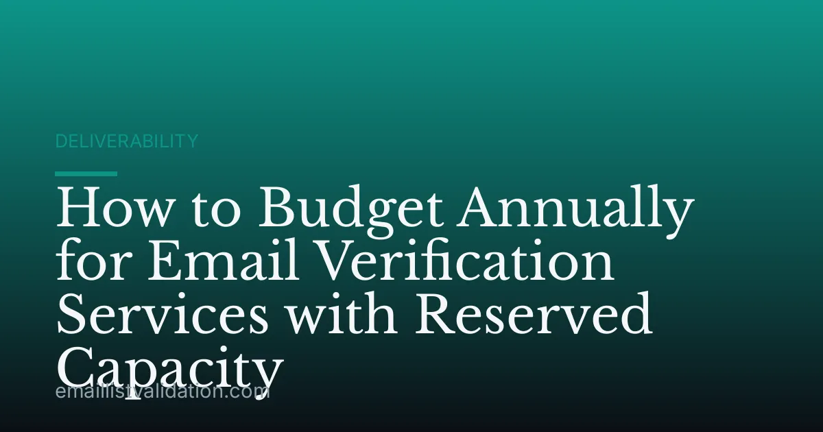 How to Budget Annually for Email Verification Services with Reserved Capacity