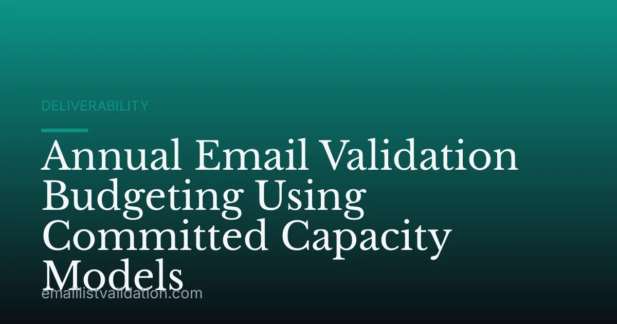 Annual Email Validation Budgeting Using Committed Capacity Models