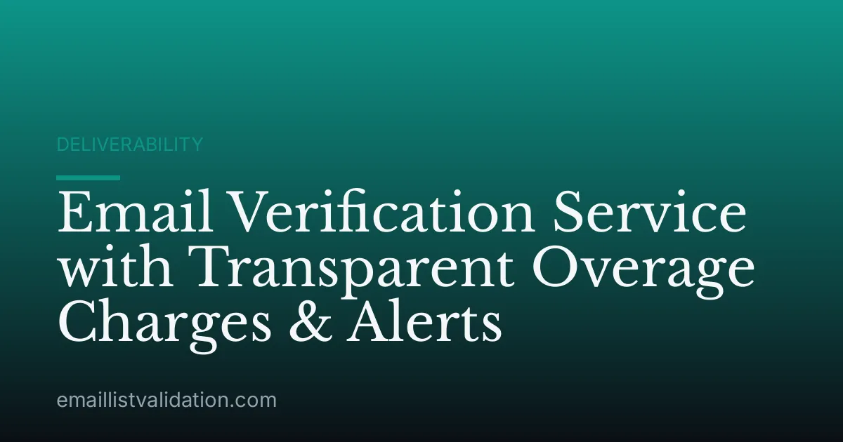 Email Verification Service with Transparent Overage Charges & Alerts