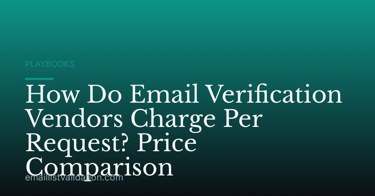 How Do Email Verification Vendors Charge Per Request? Price Comparison