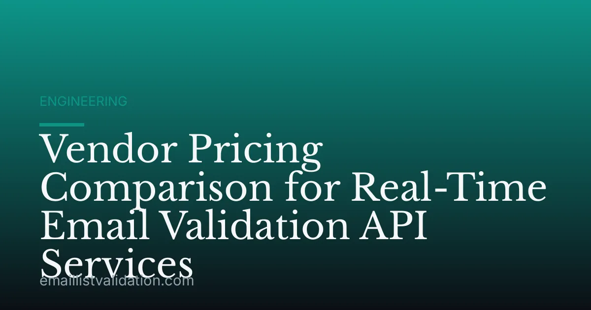 Vendor Pricing Comparison for Real-Time Email Validation API Services