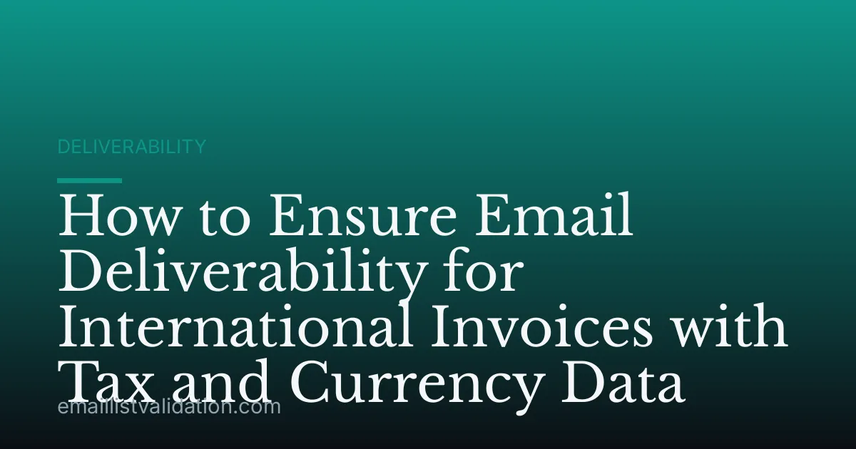How to Ensure Email Deliverability for International Invoices with Tax and Currency Data