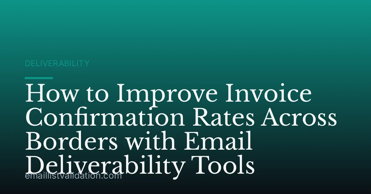 How to Improve Invoice Confirmation Rates Across Borders with Email Deliverability Tools