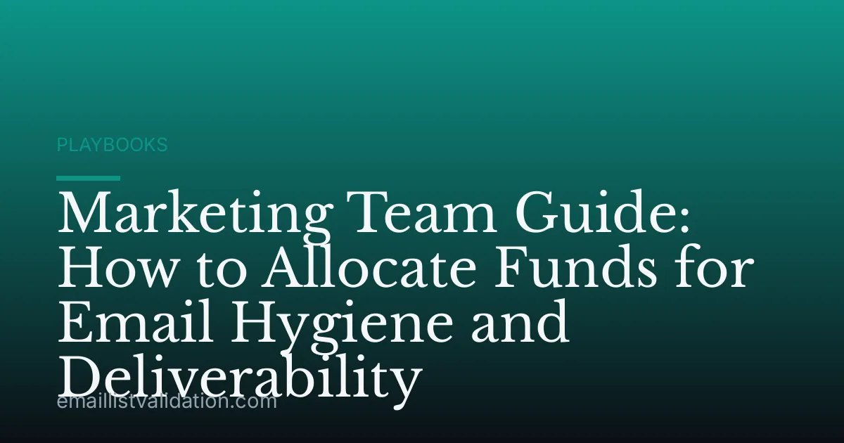 Marketing Team Guide: How to Allocate Funds for Email Hygiene and Deliverability