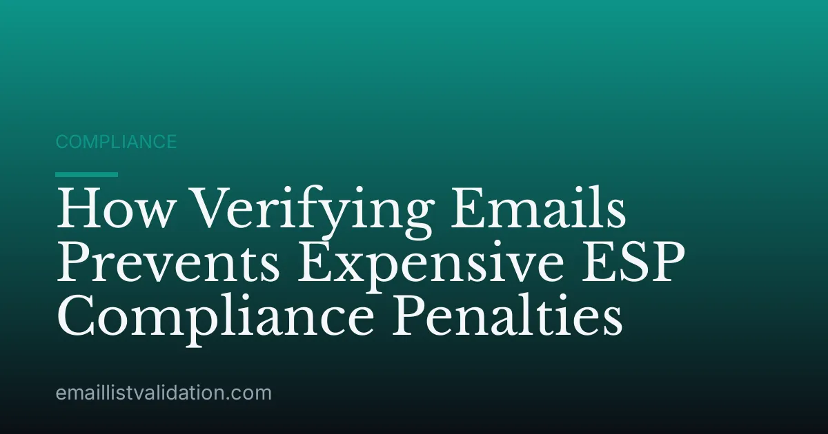How Verifying Emails Prevents Expensive ESP Compliance Penalties