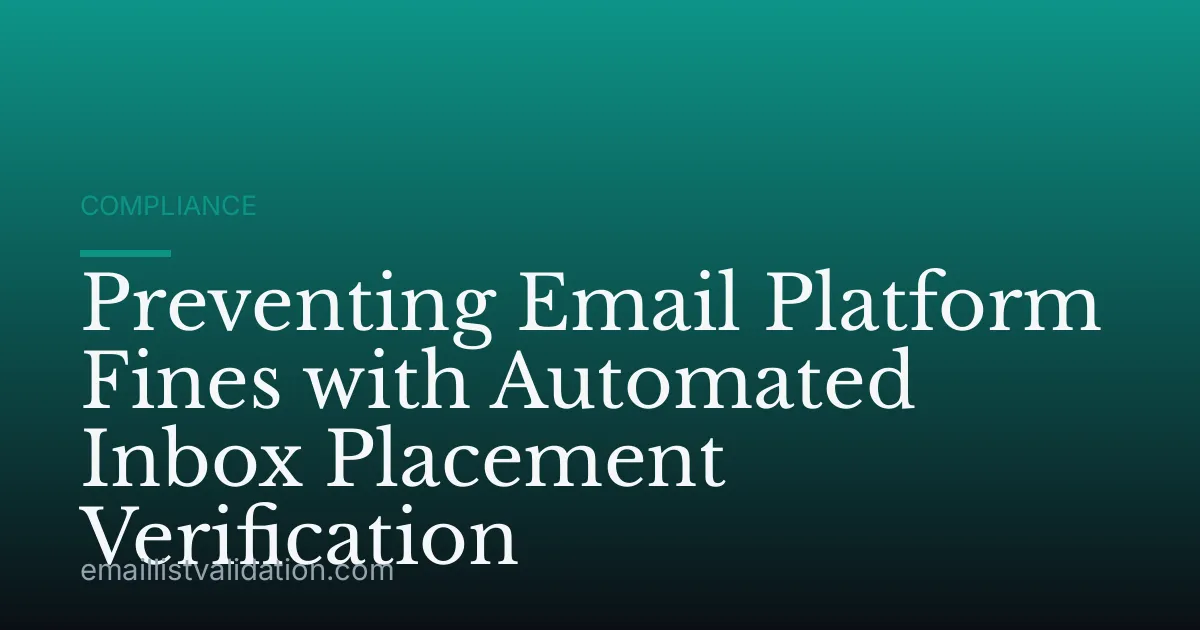 Preventing Email Platform Fines with Automated Inbox Placement Verification