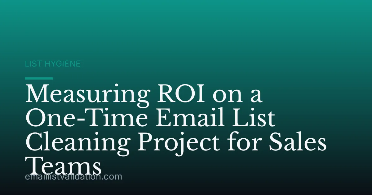 Measuring ROI on a One-Time Email List Cleaning Project for Sales Teams