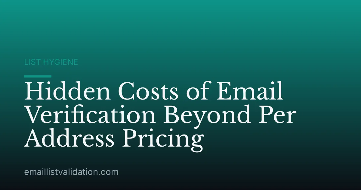 Hidden Costs of Email Verification Beyond Per Address Pricing