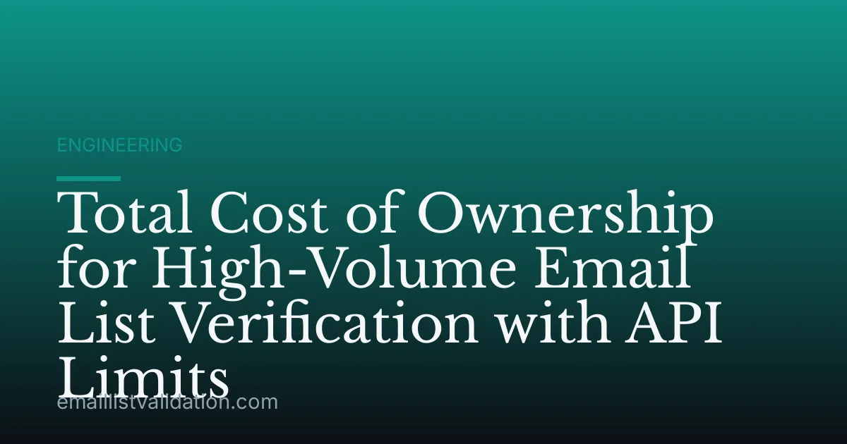 Total Cost of Ownership for High-Volume Email List Verification with API Limits