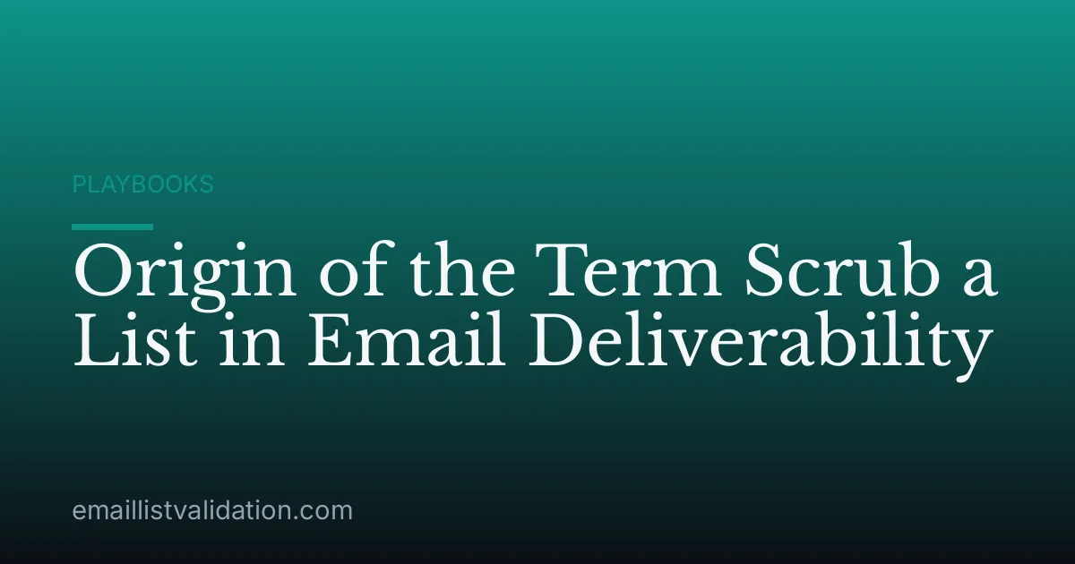 Origin of the Term Scrub a List in Email Deliverability