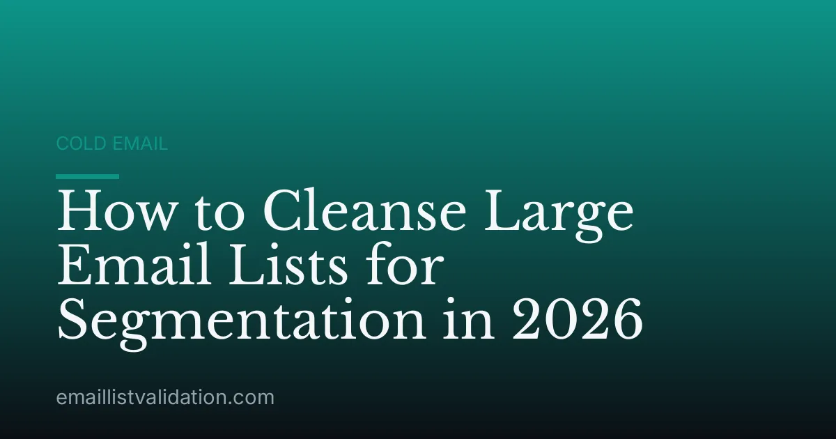 How to Cleanse Large Email Lists for Segmentation in 2026