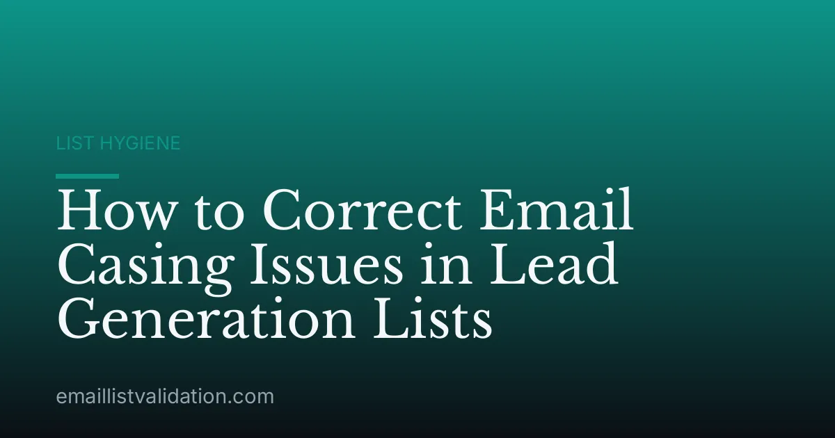 How to Correct Email Casing Issues in Lead Generation Lists