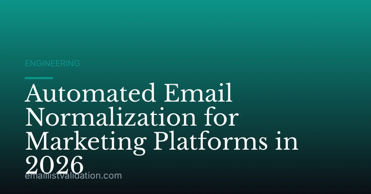Automated Email Normalization for Marketing Platforms in 2026