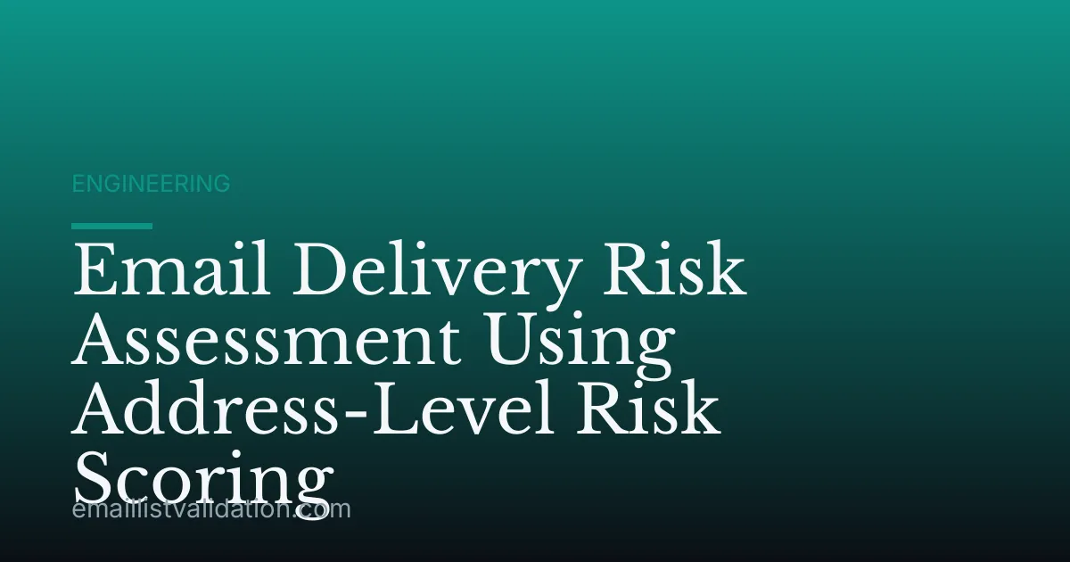 Email Delivery Risk Assessment Using Address-Level Risk Scoring