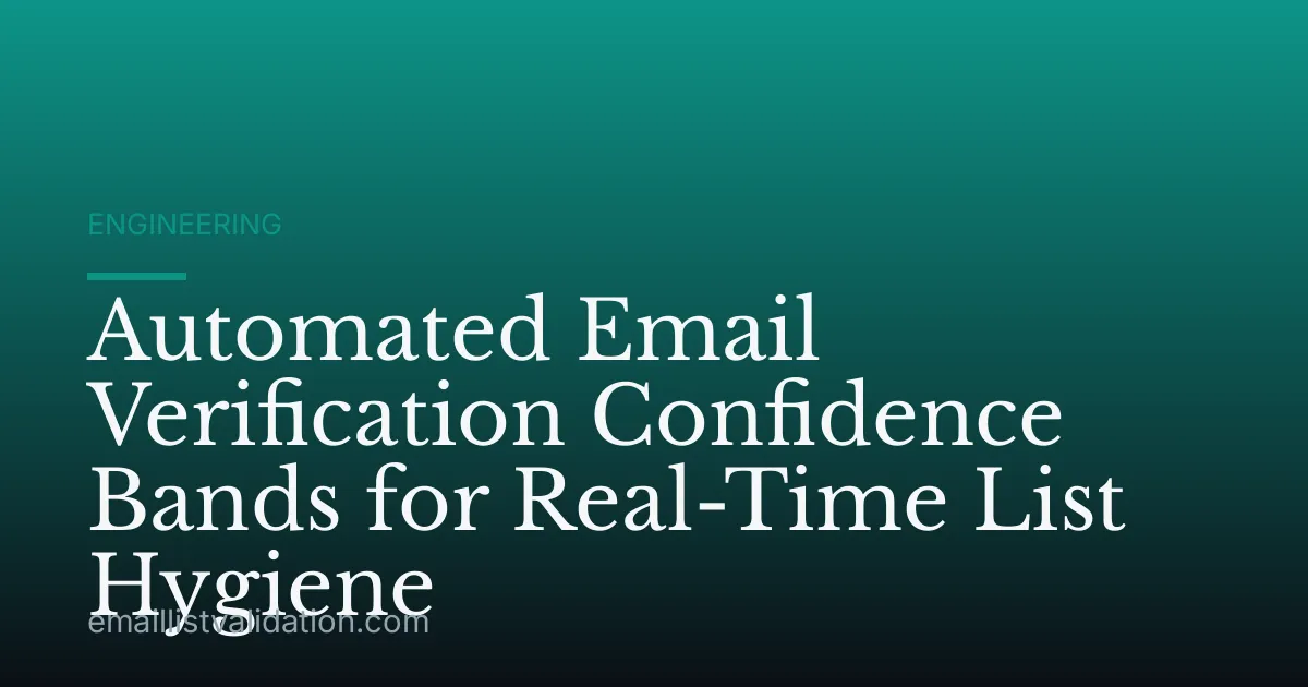 Automated Email Verification Confidence Bands for Real-Time List Hygiene