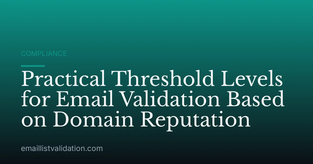 Practical Threshold Levels for Email Validation Based on Domain Reputation