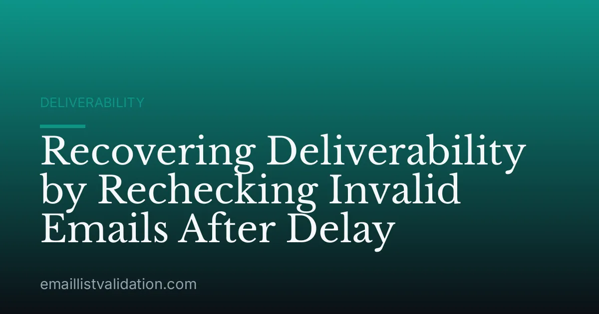 Recovering Deliverability by Rechecking Invalid Emails After Delay