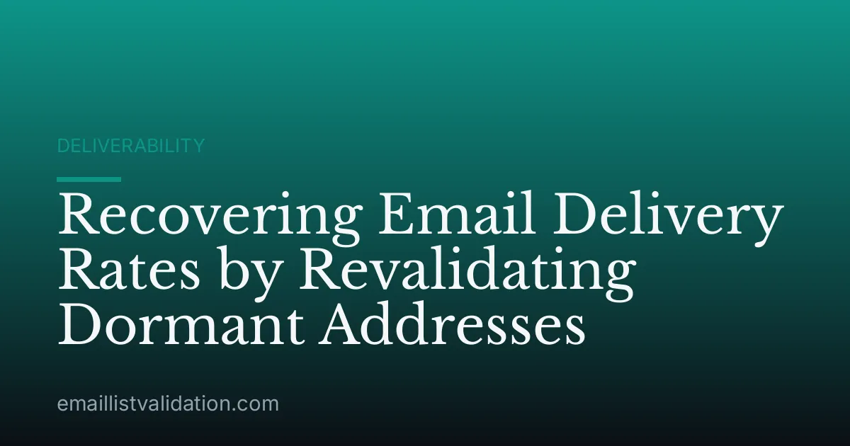 Recovering Email Delivery Rates by Revalidating Dormant Addresses