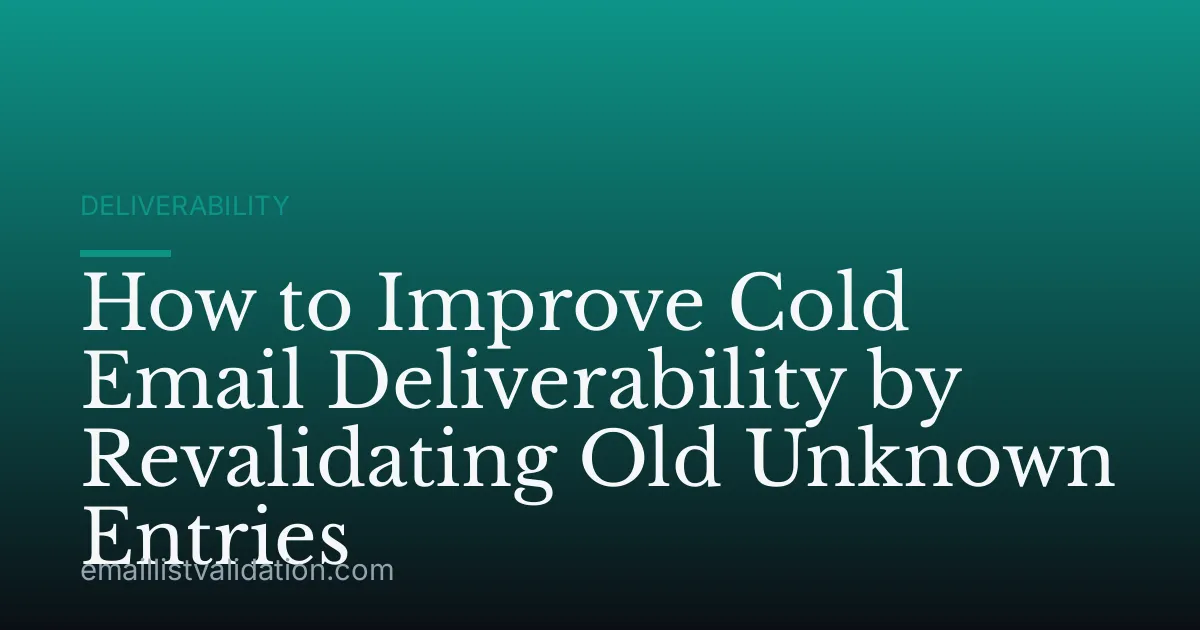 How to Improve Cold Email Deliverability by Revalidating Old Unknown Entries