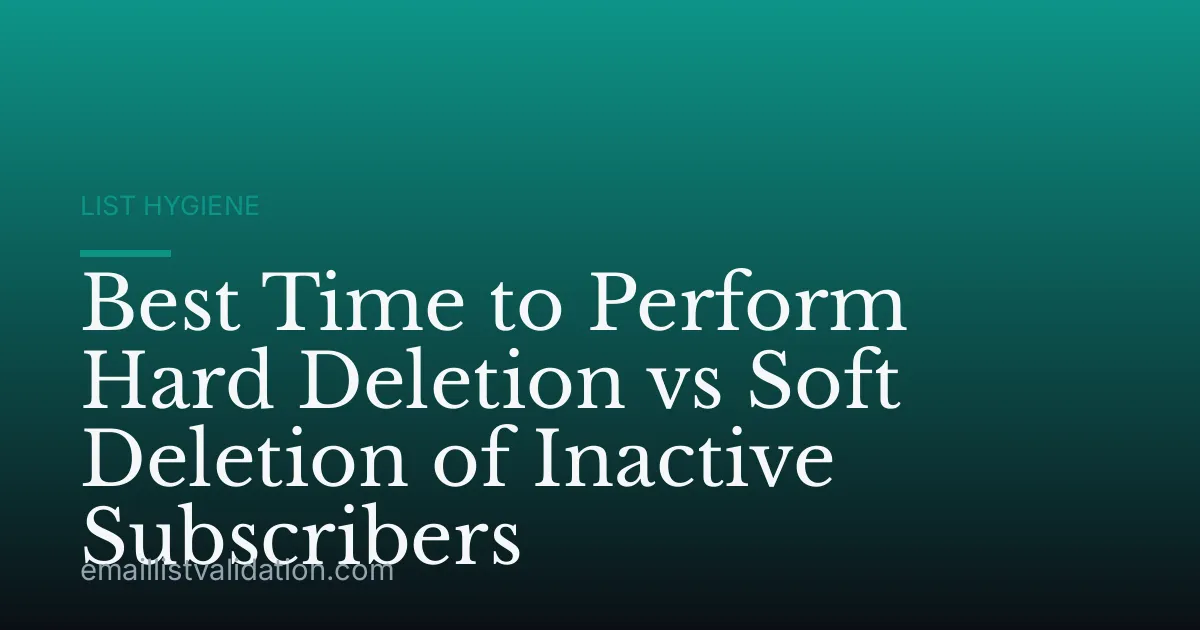 Best Time to Perform Hard Deletion vs Soft Deletion of Inactive Subscribers