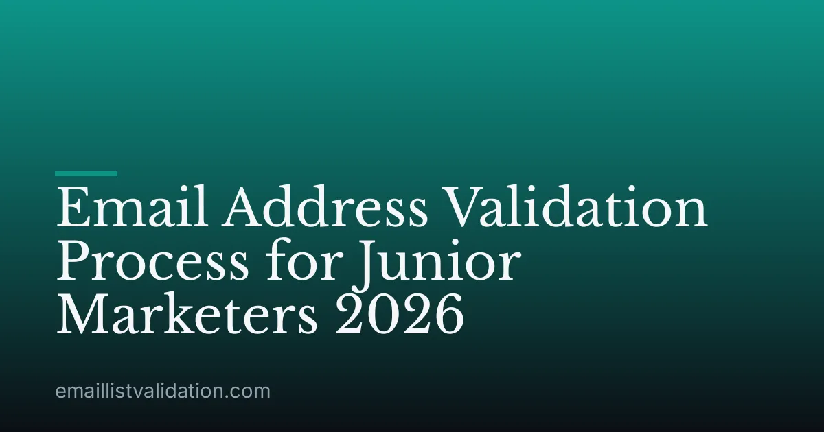 Email Address Validation Process for Junior Marketers 2026