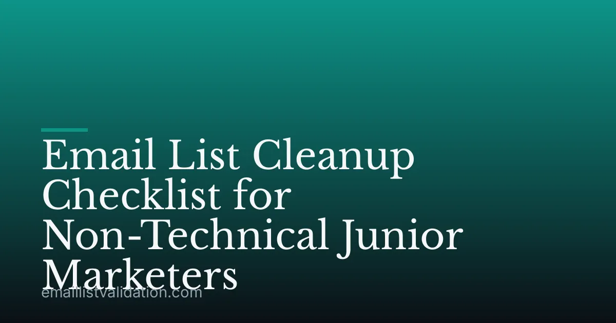 Email List Cleanup Checklist for Non-Technical Junior Marketers