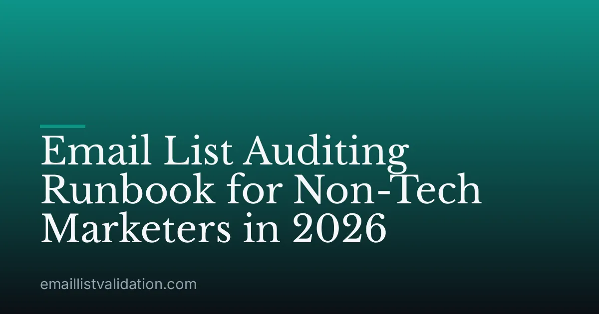 Email List Auditing Runbook for Non-Tech Marketers in 2026