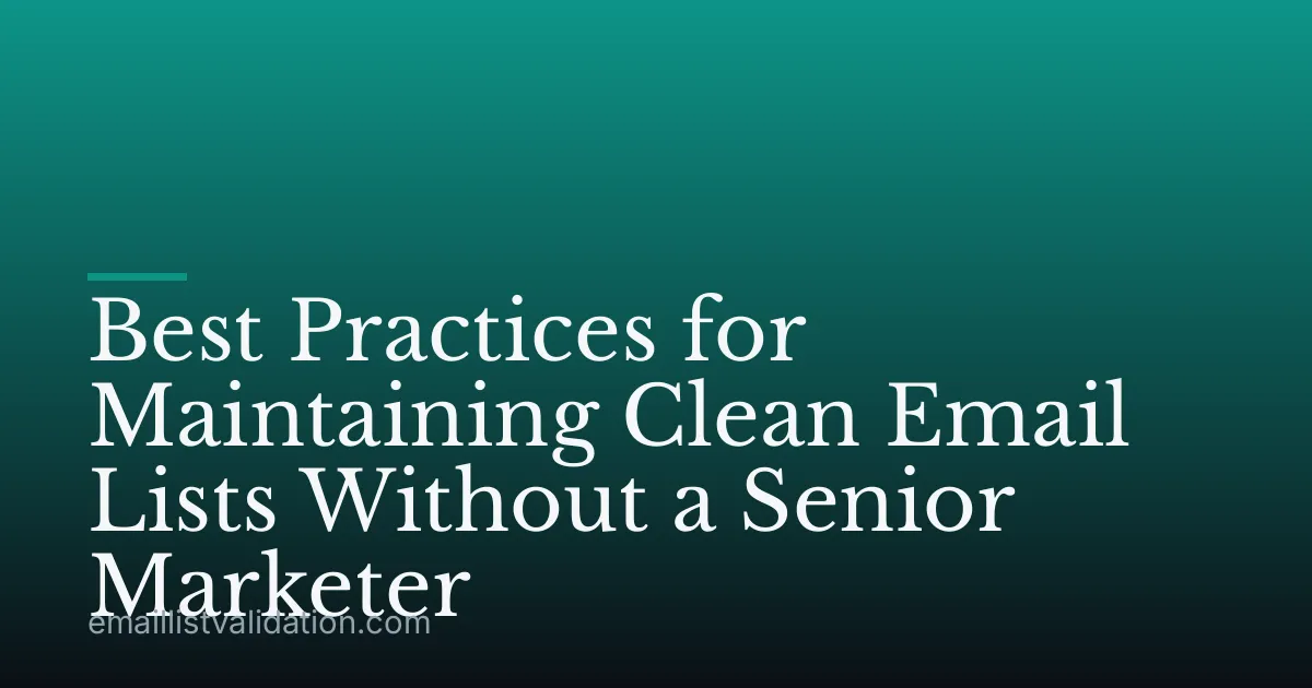 Best Practices for Maintaining Clean Email Lists Without a Senior Marketer