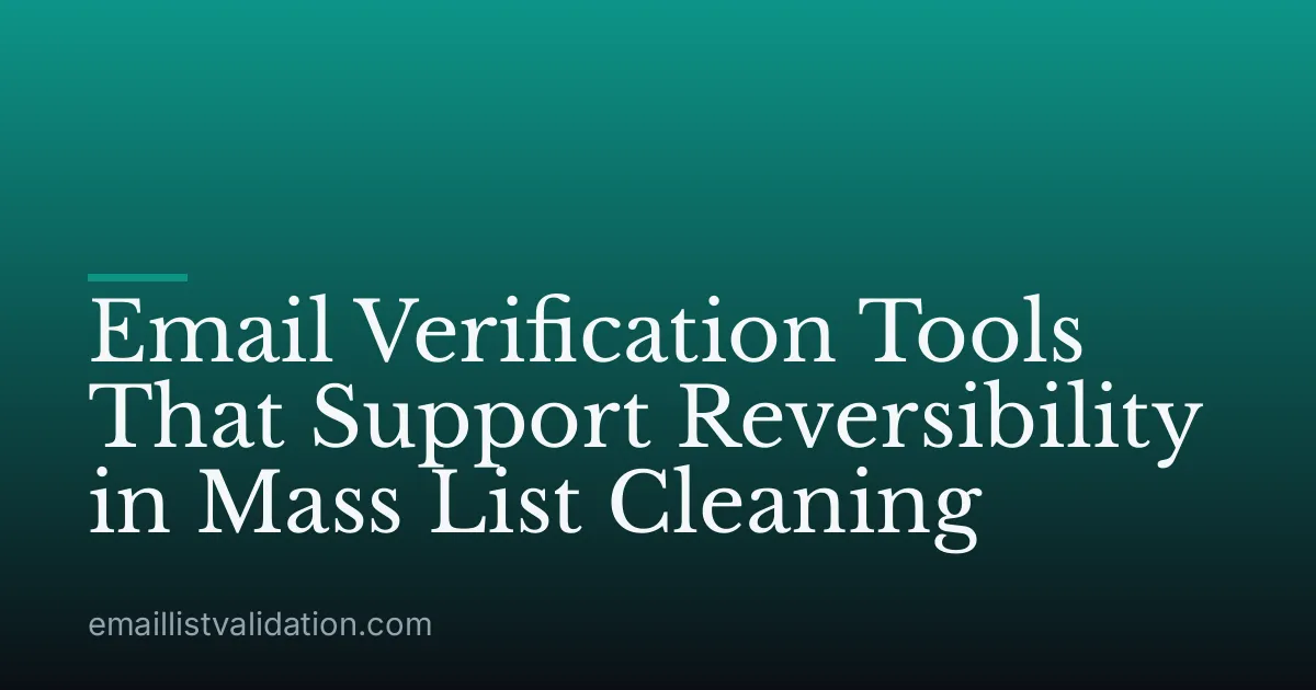 Email Verification Tools That Support Reversibility in Mass List Cleaning