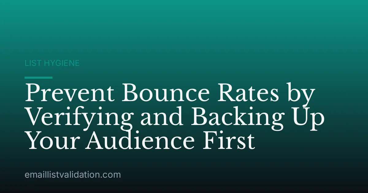 Prevent Bounce Rates by Verifying and Backing Up Your Audience First