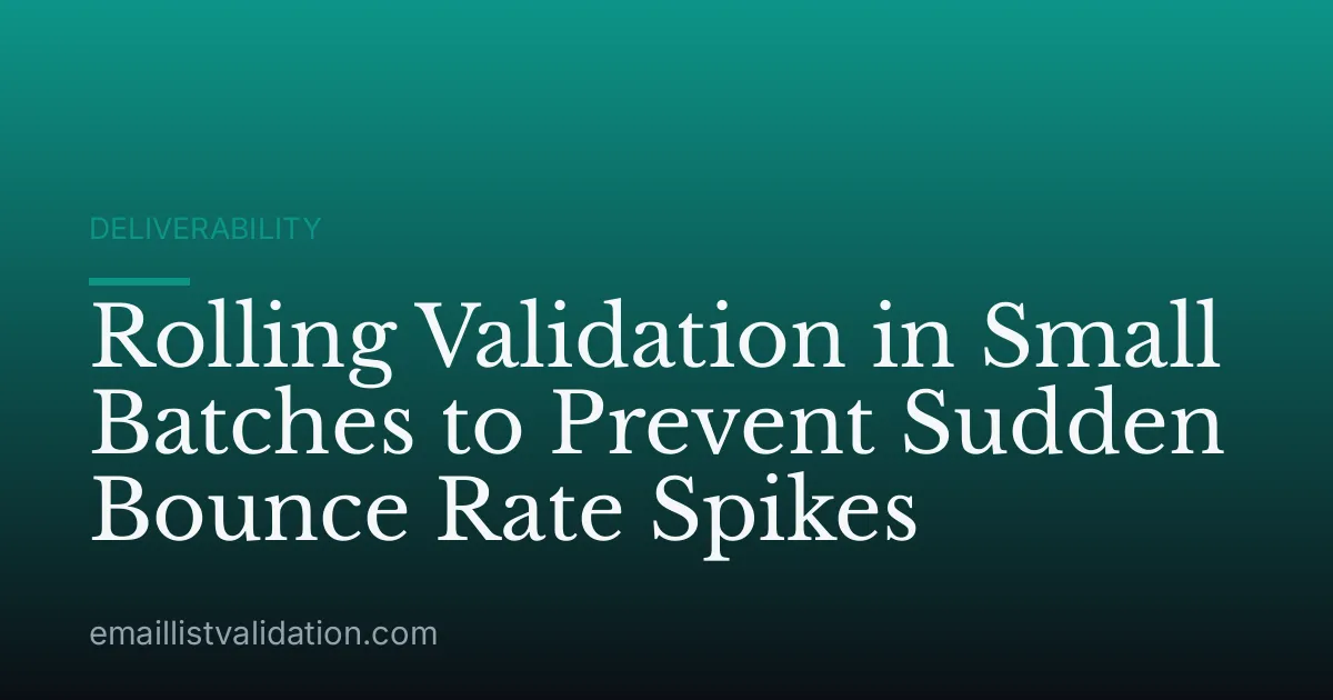 Rolling Validation in Small Batches to Prevent Sudden Bounce Rate Spikes
