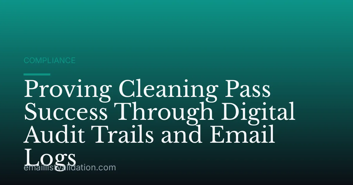 Proving Cleaning Pass Success Through Digital Audit Trails and Email Logs