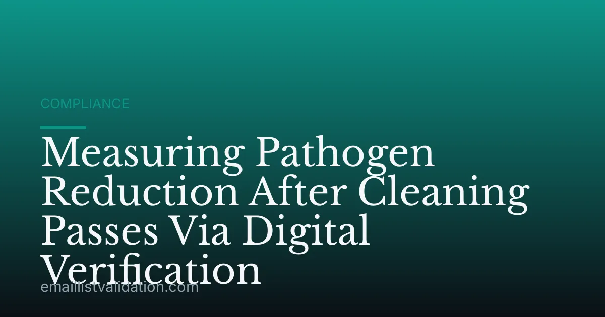 Measuring Pathogen Reduction After Cleaning Passes Via Digital Verification