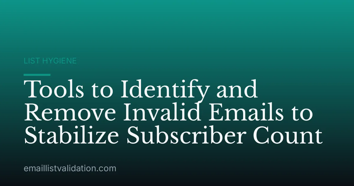 Tools to Identify and Remove Invalid Emails to Stabilize Subscriber Count