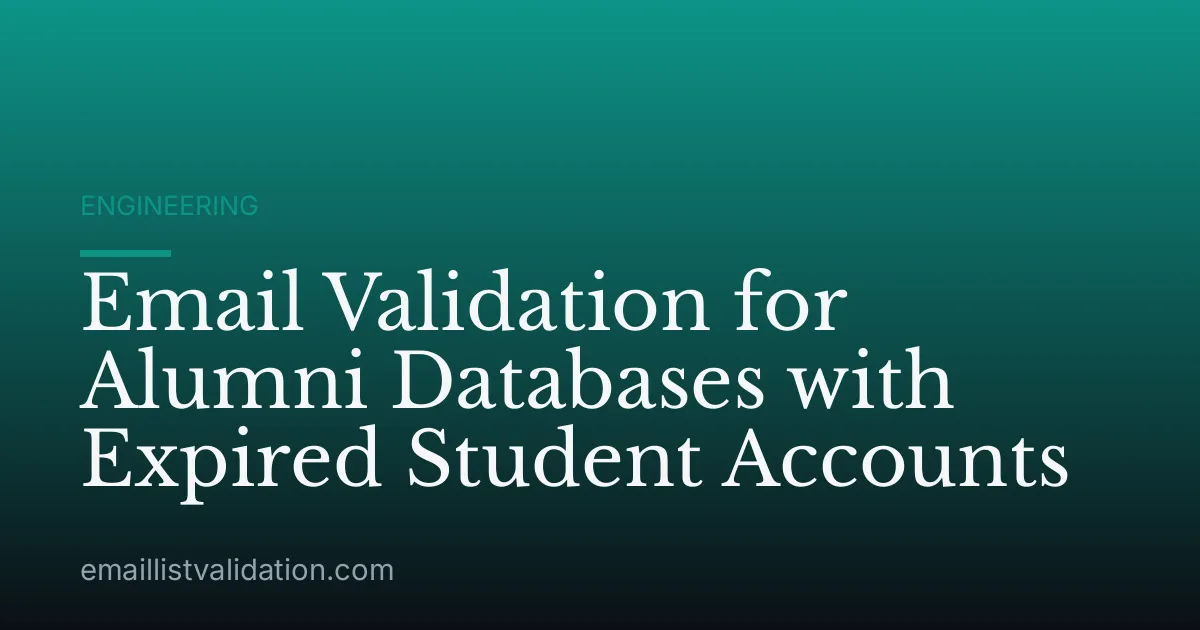 Email Validation for Alumni Databases with Expired Student Accounts