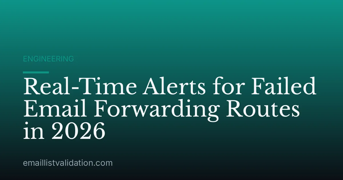 Real-Time Alerts for Failed Email Forwarding Routes in 2026
