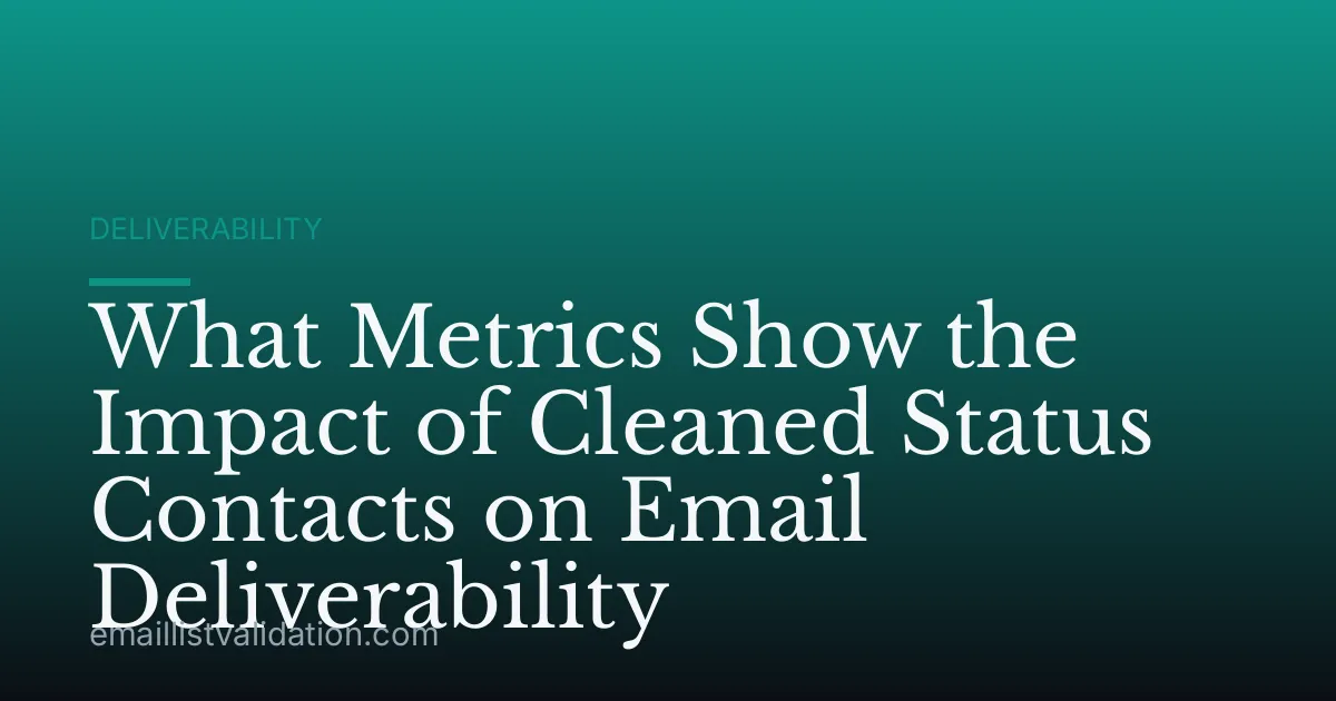 What Metrics Show the Impact of Cleaned Status Contacts on Email Deliverability