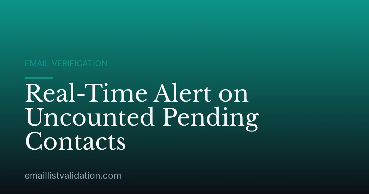 Real-Time Alert on Uncounted Pending Contacts